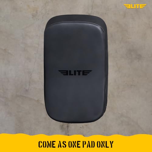 Elite Sports Pre-Curved Muay Thai Kickboxing Training Pad for Kickboxing,MMA,Taekwondo,Karate. Ideal for Punches,Knees, and Kicks in Martial Arts Training (ONE PAD ONLY) - color: Solid Black