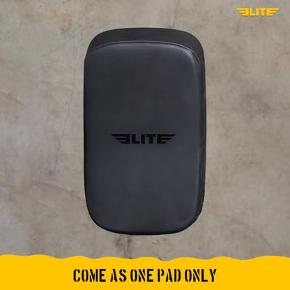 Elite Sports Pre-Curved Muay Thai Kickboxing Training Pad for Kickboxing,MMA,Taekwondo,Karate. Ideal for Punches,Knees, and Kicks in Martial Arts Training (ONE PAD ONLY) - color: Solid Black
