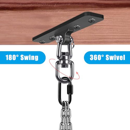 SELEWARE Boxing Punching Bag Hanger, Heavy Bag Bracket - color: 360° Swivel Hanger with Carabiner