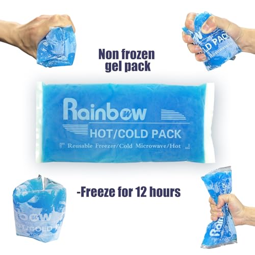 2 Pack Reusable Gel Ice Packs, Flexible Hot Cold Packs for Injuries | Flexible When Frozen, Reusable Hot & Cold Therapy, Ideal for Breast Surgery, Strain, Migraine,Durable Leak-Resistant Design - style: 4.3" x 9.8" 2 packs