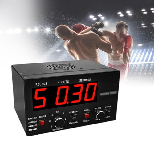 Led Interval Timer, Professional Gym Timer, Selectable Unlimited Rounds, Adjustable Sound Volume/Exercise Time,Red - color: Red