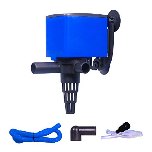 320 GPH Powerhead Submersible Pump - 3 in 1 Aquarium Fish Tank Pump with Oxygenation, Filtration & Water Cycling, 3.9 ft max lift, 20W - 2 Pack - color: Blue; 2 Pack, size: 320 GPH Powerhead