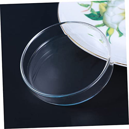 Toddmomy 1pc Glass Shrimp Food Round Dish Ornamental Feeder Bowl for Fish and Reptiles Crystal Glass Feeding Basin