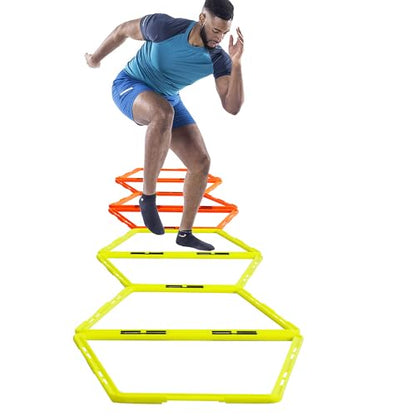 Trapezoid Agility Rings for Speed Training & Agility Footwork Training Speed Hurdles Ladder with Carrying Bag - size: 12 Rings