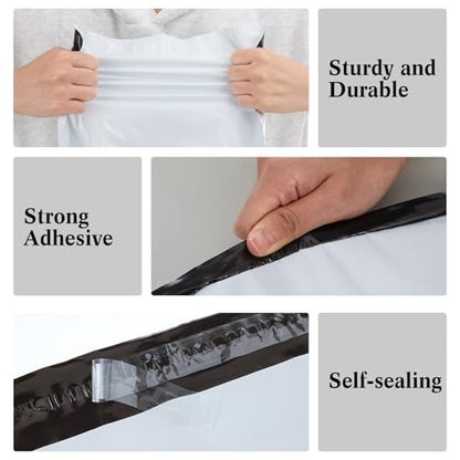 Outus 50 Pcs Mailers with 50 Pcs Poly Clothes Packaging Bags 4 Sizes Self Adhesive Shipping Mailers Frosted Plastic Bags for Clothing Small Business Flexible Mailing(Self Adhesive,Multiple Size) - size: Multiple Size, style: Self Adhesive