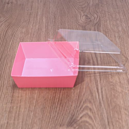TMLQPACK 100Pack 4 Inches Charcuterie Boxes with Clear lids Covered Strawberries Boxes - color: Pink