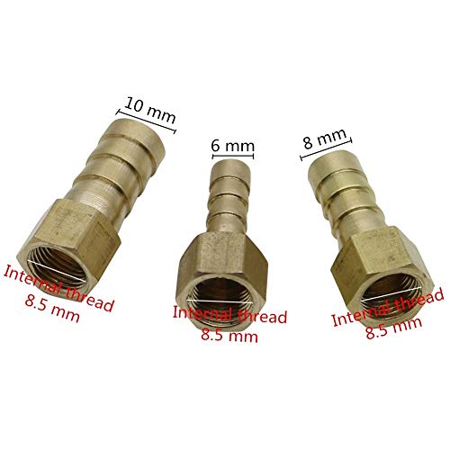 Garden Plumbing Hose Adapter Brass 1/8" Female/Male Thread To 6/8/10mm Pagoda Connector Aquarium Adapter Water Hose Connector Gas Soft Tube (Color : Grey)