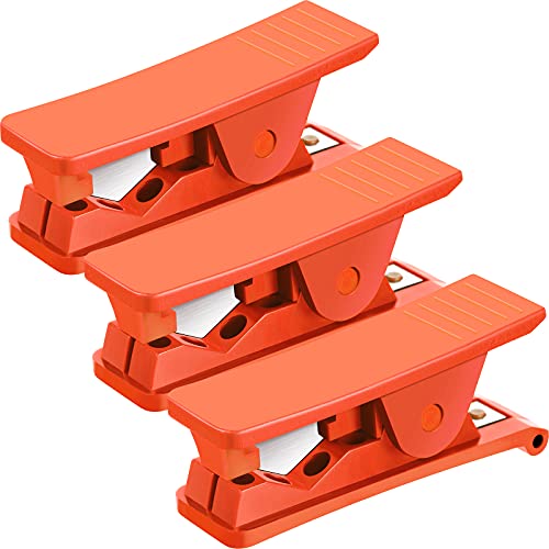 3 Pieces PTFE Plastic Tubing Cutter Hose Tube Cutter Pipe Accurate Tube Cutting Tool for Nylon PVC PU Tubing and Hose Cut up to 3/4 Inch OD (Red) - color: Red