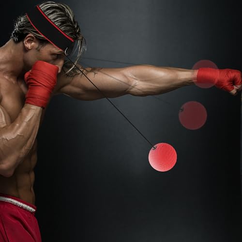 Dioche Boxing Reflex Balls with Adjustable Headband, Multi-Functional Foot Kick Target Speed Punching Pad for Speed and Hand Eye Coordination Training, Boxing