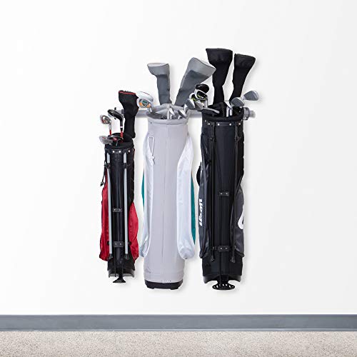 Monkey Bar Storage Golf Racks (Small) | Wall-Mounted, Steel Organizer, For 2–3 Golf Bags - size: Small