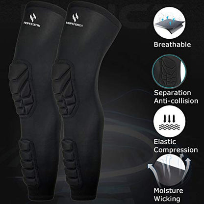 Knee Calf Padded 2 Pack Compression Leg Sleeve Shin Protective Support - size: X-Large