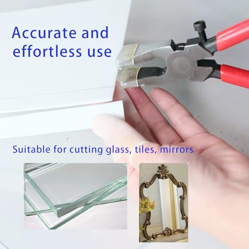 Tayfeim Glass Cutters Tools Set Glass Cutting Tool kit Glass Cutter Glass Running Pliers Breaker Grozer Pliers Stained Glass Tools with Curved Jaws Zipper Package - color: A KIT