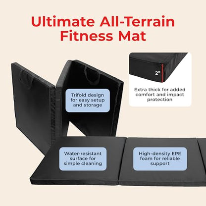 Sunny Health & Fitness Durable Multi-Use Floor Mats for Home, Gym & Play | Exercise Floor Mat, Cushioned Support, Connect Multiple Mats, Easy-Clean Surface, Home Gym, Playroom, Floor Protection - style: 6 FT x 2 FT