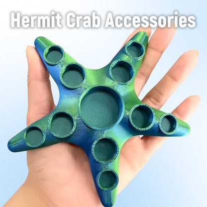 Hermit Crab Food and Water Dishes, 2 Pcs 10-Grid Feeding Bowls, Reptile Tank Accessories for Lizards, Snakes, Frogs and Small Pets