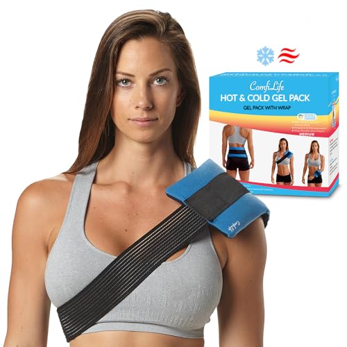 ComfiLife Ice Packs for Injuries (3 Piece Set) – Reusable Hot and Cold Pack with Wrap – Soft Gel Ice Packs for Back, Shoulder, Hip, Knee, Elbow, Joint Pain Relief – Heat & Cold Therapy (Medium) - size: Medium (Pack of 2)
