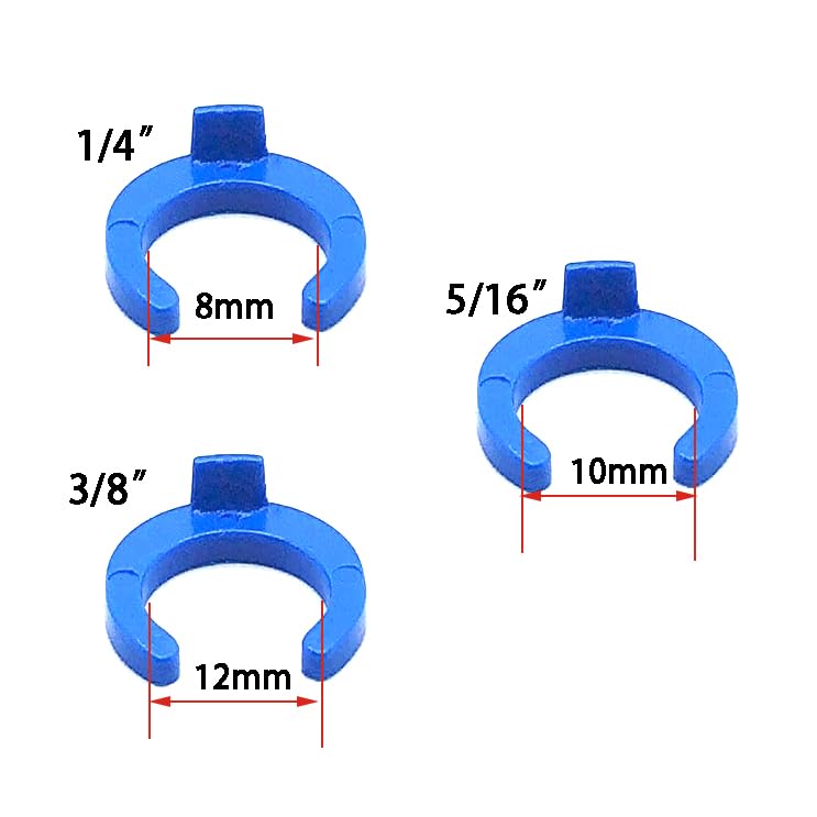 5/16" O.D. Tube Fitting Blue Locking Clip Clamps for RO Reverse Osmosis Water Filtration Systems or Other Quick Connect Fitting Replacement Parts Accessory,pack of 100. - size: 5/16" clip 100pcs
