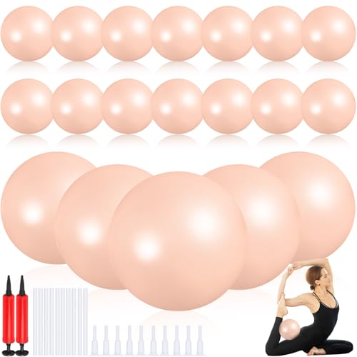 Aoriher 10 Pcs Small Pilates Ball Bulk 9 Inch Mini Yoga Ball - color: Champagne