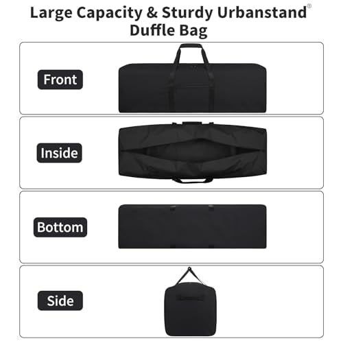 Urbanstand 48 inch Foldable Duffel Lock Zipper Travel Camp, Black 2Pack - color: Black, size: 48 Inch