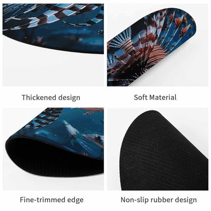 Fish in Fish Tank Mouse Pad with Non-Slip Rubber Base,Small Round Mousepad 7.8" Diameter,Mouse Mat for Computers, Laptop, Gaming, Office & Home