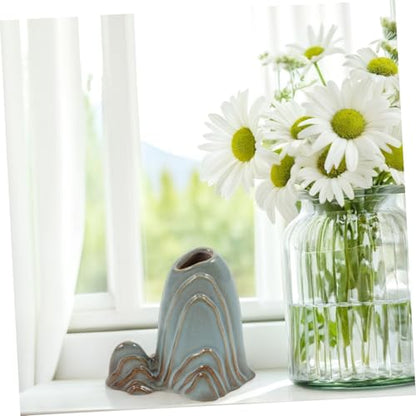 ORFOFE Ceramic Mini Mountain Decor Multifunctional Fish Tank Landscape Ornament Zen Garden Accessory for Home and Office Unique Brush Holder for Dining Room Table