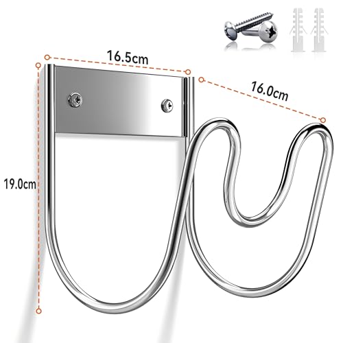 Stainless Steel Garden Hose Holder - Extra Large Heavy Duty Silver SS304 Wall Mounted Hanger for Water Hose, Extension Cords, Vacuum Lines, Anti-Rust