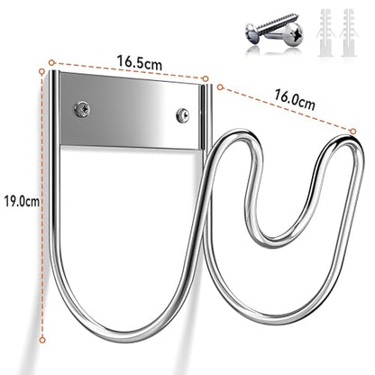 Stainless Steel Garden Hose Holder - Extra Large Heavy Duty Silver SS304 Wall Mounted Hanger for Water Hose, Extension Cords, Vacuum Lines, Anti-Rust