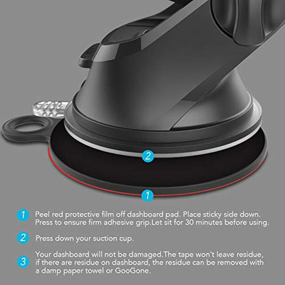 Replacement Suction Cup Mount Part, with Replacement Dashboard Pad Disc, 17.2mm Ball Joint Suction Cup with Adhesive Mounting Disk for Phone Mount Holder, Magnetic Mount, Windshield/GPS