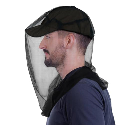 Premium Mosquito Head Net for Insect, 2 Pack, Fly & Bug Protection | Ultra Large & Long, Extra Fine Holes for Camping, Hiking, Fishing, Gardening, Safari, Fits All Hats for Men & Women