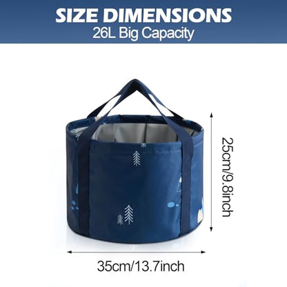 Multifunctional Collapsible Bucket for Soaking Feet, Portable Foot Bath Bag, Foot Spa Soaking Feet Home Pedicure Basin Outdoor Camping for Washing, Fishing Wait Handy Carrying Bag, Large