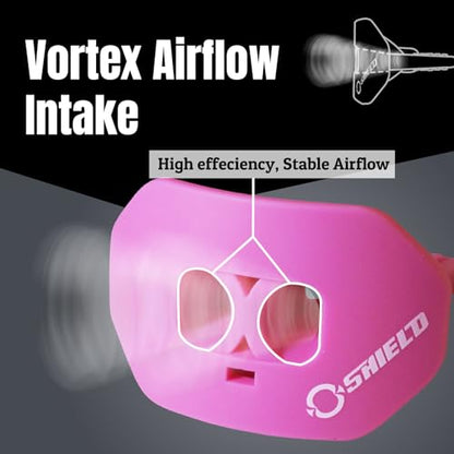 O Shield Core Football Mouth Guard, Detachable Strap - color: Pink