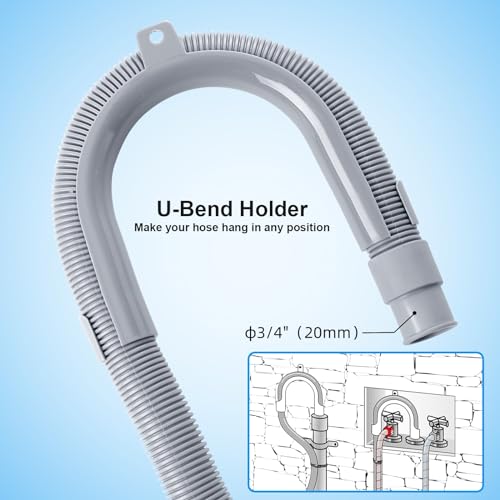 10ft Washing Machine Drain Hose, Universal Drain Hose Extension Kit for Washer, Dishwasher, Flexible Discharge Hose for LG/GE/Samsung, Fit up to 1-1/2 Inch Drain Outlets (10)