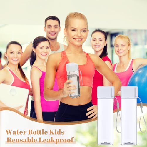 Mifoci 20 Pack 17 oz Plastic Water Bottles, White, Rectangle - color: White