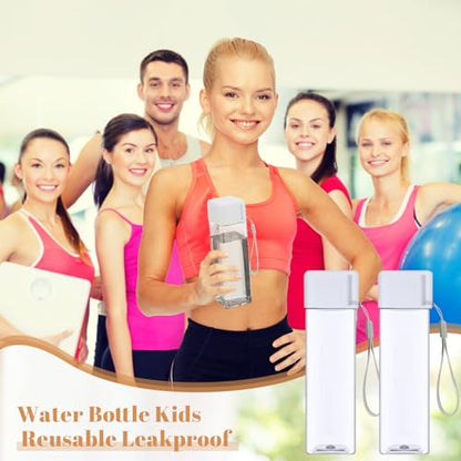 Mifoci 20 Pack 17 oz Plastic Water Bottles, White, Rectangle - color: White
