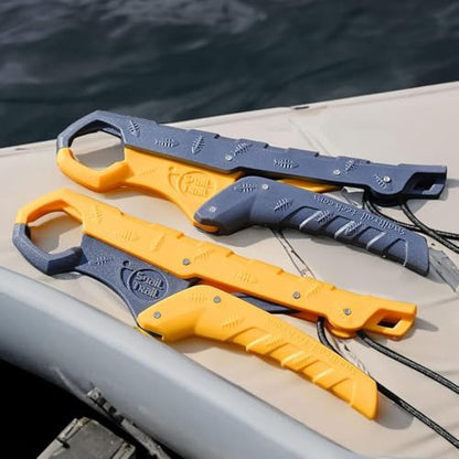 7.5''/9'' Floating Fish Gripper, Fishing Grabber, Catfish Mouth Pliers, Caught Bass Holder, Digital Scale Hook Clamp, Saltwater Lip Grip Tool with Lanyard, Gifts for Men