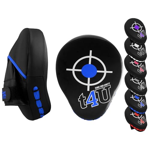 PSS Boxing Focus Pads - Hook & Jab Punch Mitts for MMA, Kickboxing, Karate, Muay Thai, and Taekwondo Training - Hand Target Strike Shield Punching Gloves Pad - color: Blue