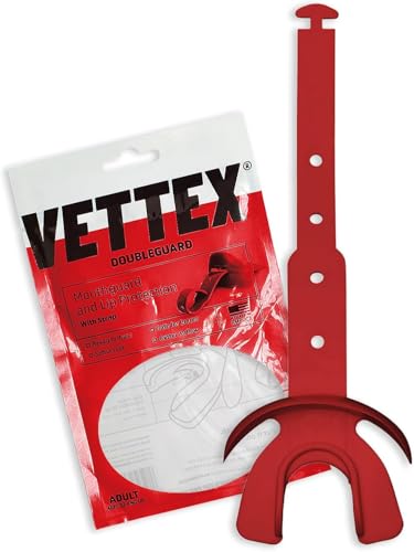 Vettex DoubleGuard Mouth Guard with Lip Protection, Cardinal - color: Cardinal