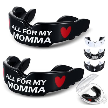 Yaomiao 2 Pcs Christian Mouth/Teeth Guards - size: Youth, style: Black & Mom