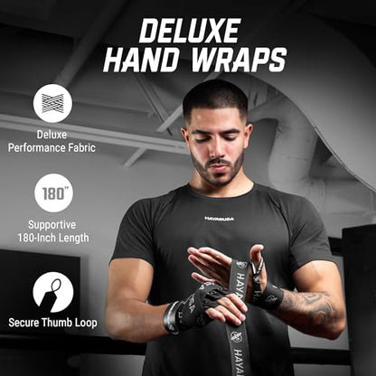 Hayabusa Deluxe Boxing Hand Wraps - 180in - color: Black, size: 180"
