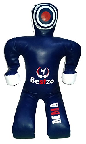 Bestzo MMA Jiu Jitsu Judo Punching Bag Grappling Dummy Sitting Position Blue-Unfilled - color: Canvas Blue, size: 48 inches (4 ft)