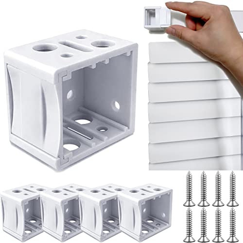 Mini Blind Brackets, 1 Inch Window Blind Brackets for Headrail Holder, Mini Blinds Box Mounting Bracket (4 pcs)