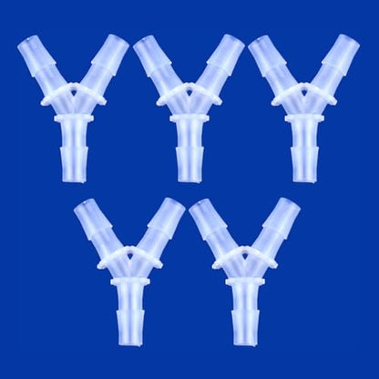 Plastic Barb Equal Y Tee 3/4" hose ID Polypropylene pipe connectors Plastic Joint Splicer Mender Adapter Union Boat Water Air Aquarium O2 Fuel (pack of 5)