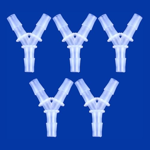 Plastic Barb Equal Y Tee 3/4" hose ID Polypropylene pipe connectors Plastic Joint Splicer Mender Adapter Union Boat Water Air Aquarium O2 Fuel (pack of 5)