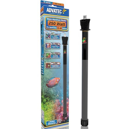 Glass Aquarium Heaters with Advanced LED Temperature Control System - for Fresh & Saltwater Aquariums (250 Watts / 70-90 Gallons)