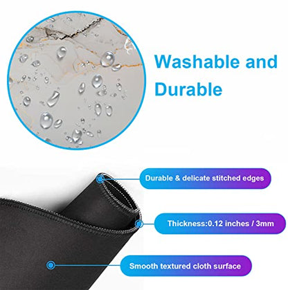 Large Expanded Marble Patterned Mouse Pad, Non Slip Rubber Keyboard Pad | The Surface Of The Mouse Pad Is Designed With Fiber Woven Material, And The Base Is Made Of Natural Anti Slip Rubber. - color: Marble