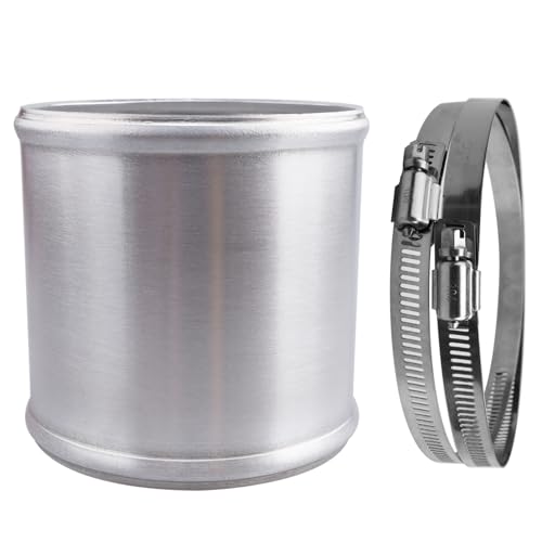 AC PERFORMANCE 4" (102mm) OD Aluminum Alloy Hose Joiner Silicone Pipe Connector Bead, 4" Length with 304 SS Clamps - size: 4" (102mm)
