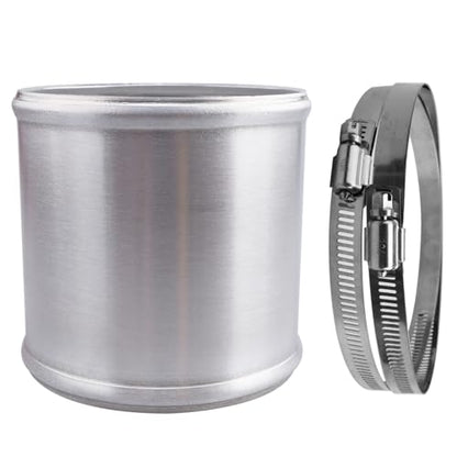 AC PERFORMANCE 4" (102mm) OD Aluminum Alloy Hose Joiner Silicone Pipe Connector Bead, 4" Length with 304 SS Clamps - size: 4" (102mm)
