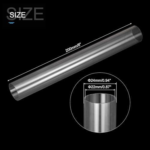 MECCANIXITY Clear Storage Tube 22x24mm Small Plastic Round Tubing with Caps Rigid Bottle Container 200mm/8 Inch for Item Stored