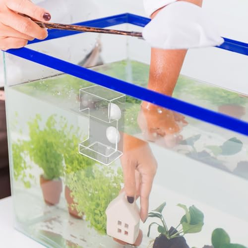 Toyvian Automatic Aquarium Fish Feeder with Suction Cup Acrylic Feeding Tube Sink Type for Fish Tank Shrimp Worm Feeder Tray No Spill Feeding Device