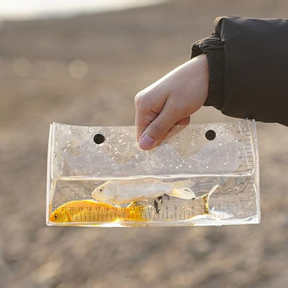 Folding Fish Observation Bag Clear Fish Weigh Bags Outdoor Lure Fishing Container with Scale for Outdoor Fishing Clear Fish Weigh Bag Container