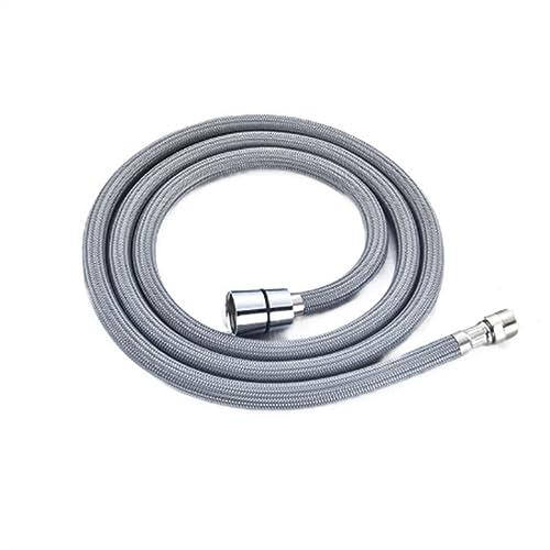 CIJUFOI 180cm F1/2 M15*1 Replacement Faucet Hose Quick Connect Pull Out Hose Nylon Tube Gray Black Shower Kitchen Accessories (Color : Gray, Size : A) - color: 180cm Gray hose